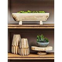 Interiors By Premier Arlo Large Wooden Engraved Vase