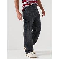 Guess Jeans Denim Cargo Trousers - Black