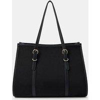 Accessorize Buckle Strap Suedette Shoulder Bag - Black