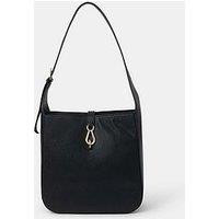 Accessorize Clasp Leather Shoulder Bag - Black