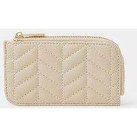 Accessorize Chevron Quilted Card Holder - Cream
