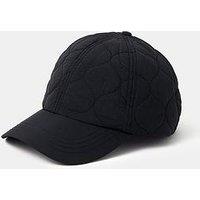 Accessorize Water-Resistant Quilted Rain Cap - Black
