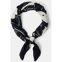 Accessorize Monochrome Floral Satin Scarf - Black