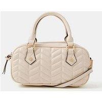 Accessorize Chevron Quilted Crossbody Handbag - Cream
