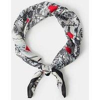 Accessorize Paris Map Satin Scarf - Cream