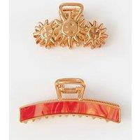 Accessorize 2-Pack Sunshine Metal Claw Clips - Gold