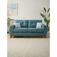 Very Home Prent Fabric 3 Seater Sofa - Teal - Made To Order In The Uk