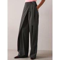 The Very Collection Pinstripe Wrap Front Trouser - Grey