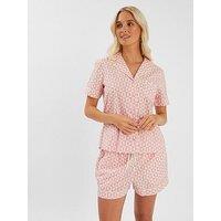 Accessorize Checkerboard Sun Print Short Pyjamas Set - Pink