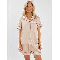 Accessorize Satin Short Pyjamas Set - Cream
