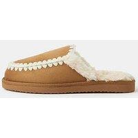 Accessorize Whipstitch Suedette Mules - Brown