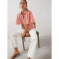 The Very Collection Textured Sheer Cape Blouse - Pink