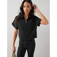 The Very Collection Cotton Twill Collared Short Sleeve Jacket