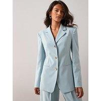 The Very Collection Fitted Longline Blazer - Light Blue