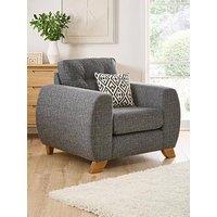 Very Home Prent Fabric Armchair - Grey - Made To Order In The Uk