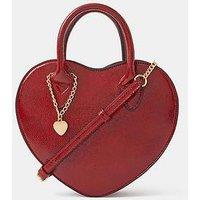Accessorize Patent Heart Crossbody Handbag - Red