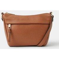 Accessorize Zip Front Crossbody Bag - Brown
