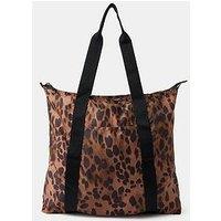 Accessorize Animal Print Packable Tote Bag - Brown