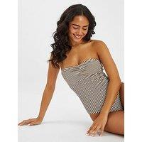 Accessorize Textured Stripe Swimsuit - Cream