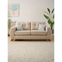 Very Home Prent Fabric 3 Seater Sofa - Natural - Made To Order In The Uk