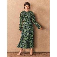 Mint Velvet Floral Print Dress - Green