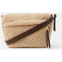 Accessorize Borg Crossbody Bag - Cream
