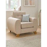 Very Home Prent Fabric Armchair - Natural - Made To Order In The Uk