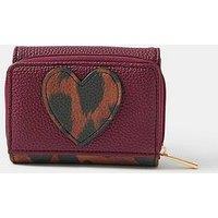 Accessorize Leopard Print Heart Fold Out Purse - Multi