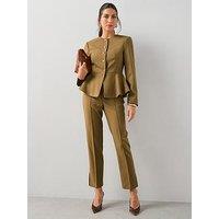 The Very Collection Split Hem Trousers - Olive