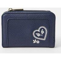 Accessorize Paisley Heart Embroidered Purse - Blue