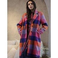 Emily Lovelock Checked Coat - Pink
