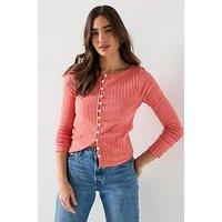 Free People Tilly Long Sleeve Knitted Top - Pink