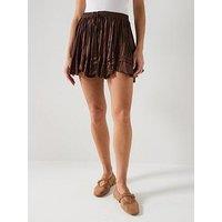 Free People Third Charm Mini Skirt - Brown