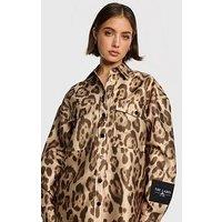 Alix The Label Jaguar Oversized Blouse - Brown