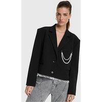 Alix The Label Pearl Detailed Blazer - Black