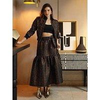 Emily Lovelock Jaquard Bomber Jacket - Black