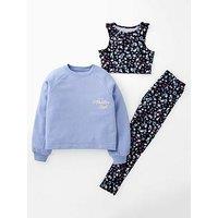 The Very Collection Girls 3 Piece Activewear Set With Sweatshirt - Print