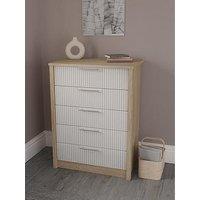 One Call Arvon Ready Assembled 5 Drawer Chest