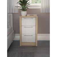 One Call Arvon Ready Assembled 3 Drawer Bedside Chest
