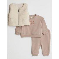 River Island Baby Baby Boys 3 Pack Padded Gilet Set - Brown