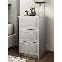 One Call Sinai Ready Assembled 3 Drawer Bedside Chest