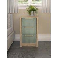 One Call Arvon Ready Assembled 3 Drawer Bedside Chest