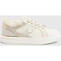 River Island Older Girls Borg Fur Trainers - Cream