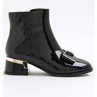 River Island Older Girls Bow Front Heeled Boot - Black