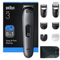Braun All-In-One Series 3, 8In1 Grooming Kit, 14 Lengths, Aio3540 - Grey