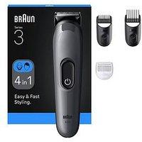 Braun All-In-One Series 3, 4In1 Grooming Kit, 14 Lengths, Aio3500, Grey