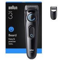 Braun Beard Trimmer Series 3, +2 Styling Tools, 20 Lengths, Bt3500, Black