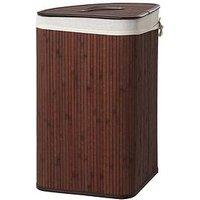 Interiors By Premier Kankyo Dark Brown Bamboo Corner Laundry Hamper