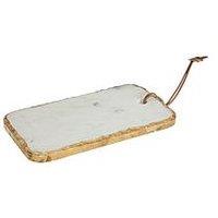 Interiors By Premier Empire White Marble Chopping And Serving Board With Gold Foil Detail