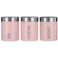 Interiors By Premier Liberty Light Pink Enamel Canisters